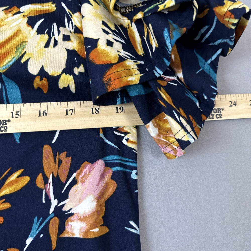 Flying Tomato Floral Ruffle Flutter Sleeve Mocked Neck Top Size Small - Picture 7 of 9